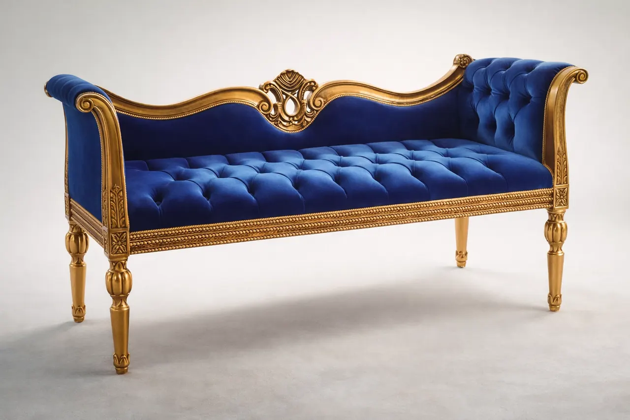 Lacivert Varaklı Kanepe