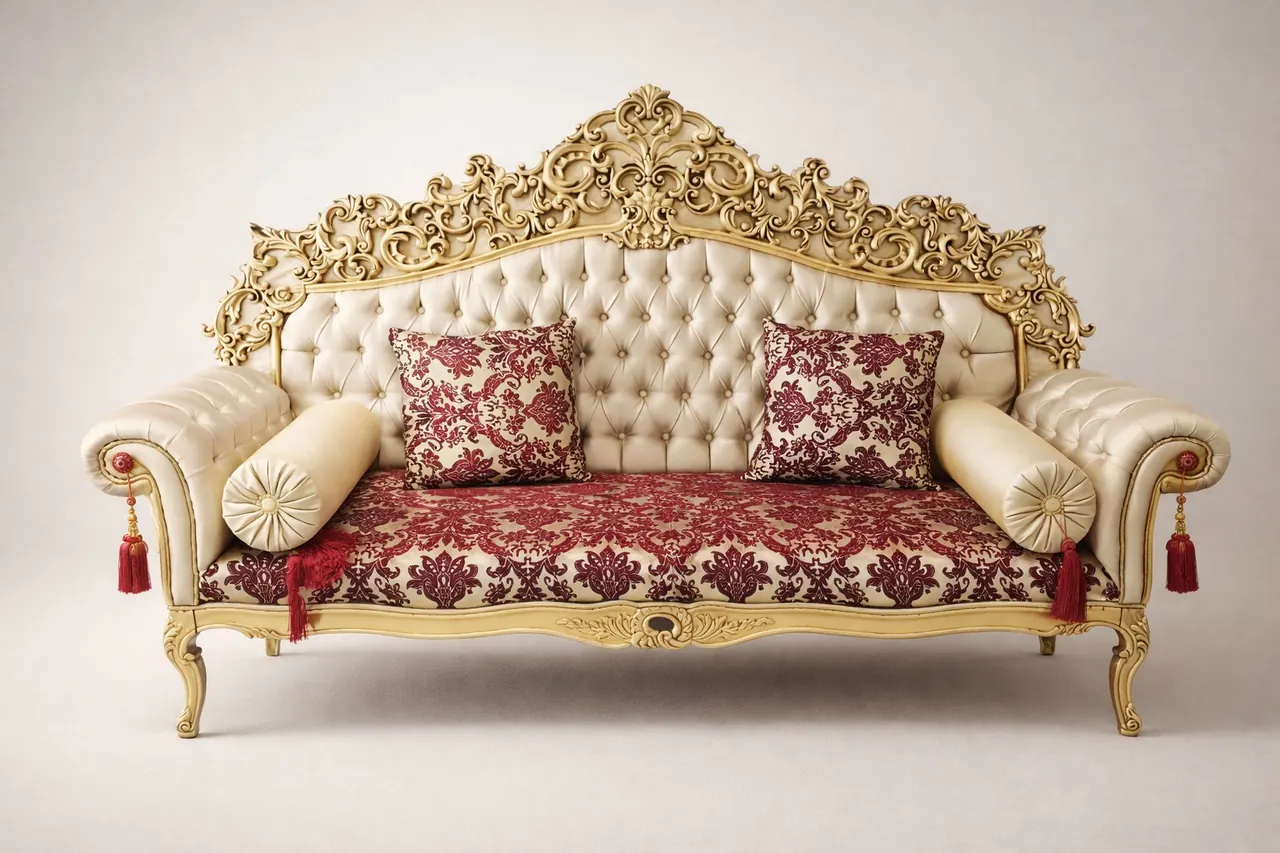 Altın Varaklı Taht Kanepe