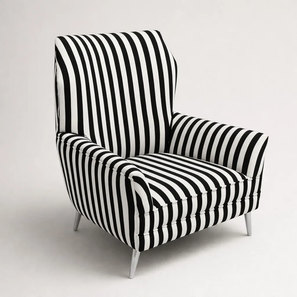 Siyah Beyaz Çizgili Berjer